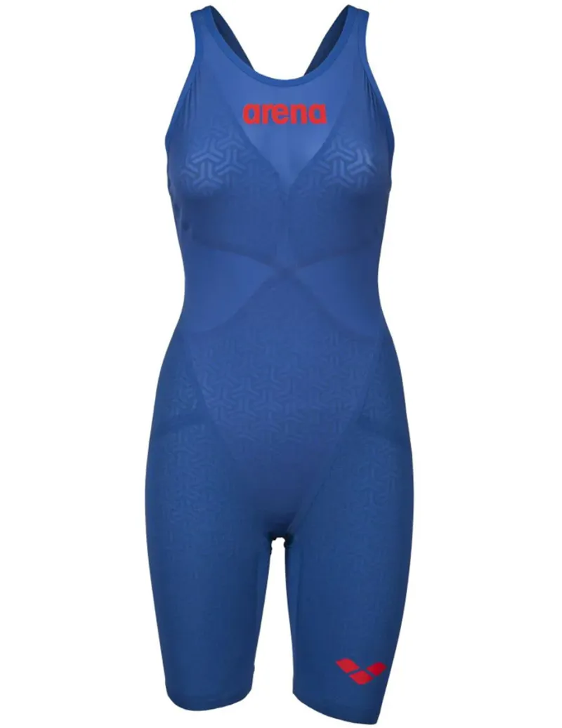 Arena Women's Powerskin Carbon Glide Openback Kneesuit Ocean Blue-2